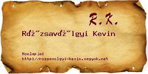 Rózsavölgyi Kevin névjegykártya